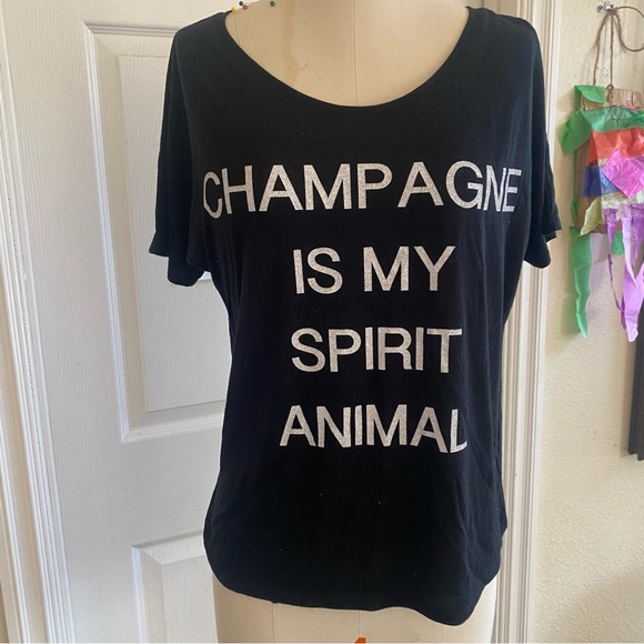 Champagne is my spirit animal tee, - Picture 1 of 2